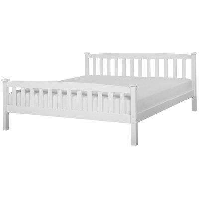 Beliani Bed Pine Wood Giverny 180 X 200 Cm (Eu Super King) White - image 1