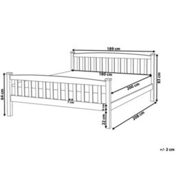 Beliani Bed Pine Wood Giverny 180 X 200 Cm (Eu Super King) White - thumbnail 3