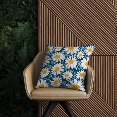 Warren Reed Designer Camomile Flowers Outdoor Cushion 60Cm X 60Cm