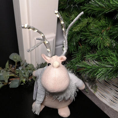 Samuel Alexander 40Cm Battery Operated Plush Christmas Reindeer With Led Lit Antlers - image 1