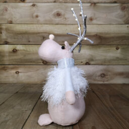 Samuel Alexander 40Cm Battery Operated Plush Christmas Reindeer With Led Lit Antlers - thumbnail 4