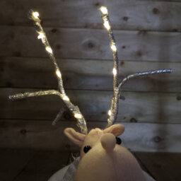 Samuel Alexander 40Cm Battery Operated Plush Christmas Reindeer With Led Lit Antlers - thumbnail 6