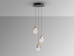 Luminosa Lighting Luminosa Corina Cluster Pendant Ceiling 3 Light Black, Copper Led 3000K - Uk Stock - thumbnail 4