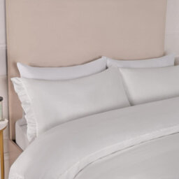 Ohs Frill Edge Duvet Cover Set Microfibre Quilt Decor Bedding, White - King - thumbnail 6