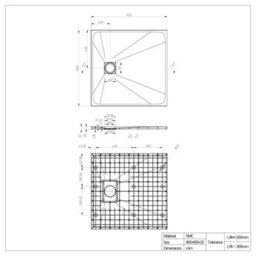 Sundaze 800 X 800mm Smc Black Square Slate Effect Bathroom Shower Tray - thumbnail 7