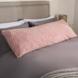 OHS Long Bolster Pillow Teddy Fleece Body Neck Pregnancy Support Cushion - thumbnail 6