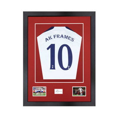 "AK Frames 77.5X58.5Cm Matte Black Shirt Frame With Crimson Mount -49X42.5Cm Shirt Window -5X.3.5"" Photos - 7.5X4.5Cm Name Plate" - image 1