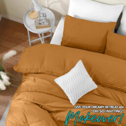 Bedlooms Ochre Cotton Duvet Cover Set, Breathable & Anti-Allergic Bedding Pack, Single 135X200Cm - thumbnail 5
