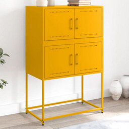 Berkfield Sideboard Mustard Yellow 68.5X38.5X107 Cm Steel - thumbnail 1