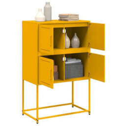 Berkfield Sideboard Mustard Yellow 68.5X38.5X107 Cm Steel - thumbnail 5