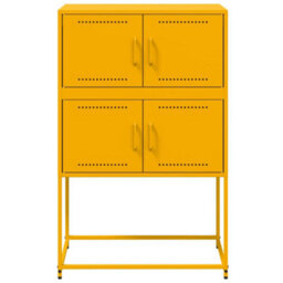 Berkfield Sideboard Mustard Yellow 68.5X38.5X107 Cm Steel - thumbnail 6