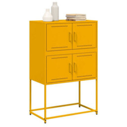 Berkfield Sideboard Mustard Yellow 68.5X38.5X107 Cm Steel - thumbnail 4