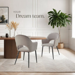 Tectake Set Of 2 Dining Chair Sasha- Padded Armchair In Velvet Look, Continuous Backrest  - Taupe - thumbnail 9