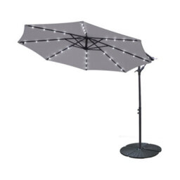Sundaze Grey 3M Garden Banana Parasol Cantilever Umbrella Outdoor Hanging Led Solar Lights With Base - thumbnail 2