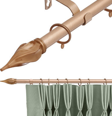 Lister Cartwright 19 mm Extendable Metal Curtain Pole Rods - Bronze (Spiral Finials, 210-360 Cm) - image 1
