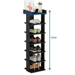 7-Tier Slim Wooden Shoe Rack Storage Shelf Organiser - thumbnail 2