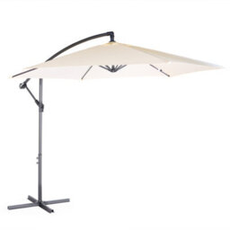 Vonhaus Banana Parasol 3M, Cantilever Hanging Parasol Umbrella With Crank Function For Outdoor, Garden & Patio, Steel Frame, Cream - thumbnail 1