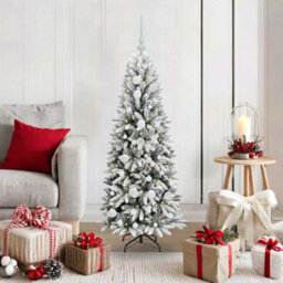 Vidaxl Artificial Christmas Tree With 150 Leds With Stand White 120 Cm - thumbnail 1