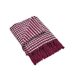 Catherine Lansfield Stab Stitch Embellished 125X150 Cm Blanket Throw Plum - thumbnail 5