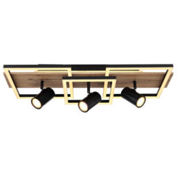 Luminosa Lighting Luminosa Kassu 72X27Cm Integrated Led Semi Flush Ceiling Light Matt Black 3X Led 3000K - thumbnail 3