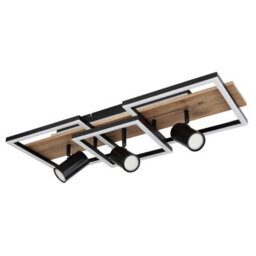 Luminosa Lighting Luminosa Kassu 72X27Cm Integrated Led Semi Flush Ceiling Light Matt Black 3X Led 3000K - thumbnail 2