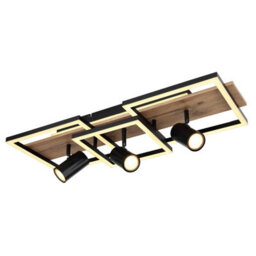 Luminosa Lighting Luminosa Kassu 72X27Cm Integrated Led Semi Flush Ceiling Light Matt Black 3X Led 3000K