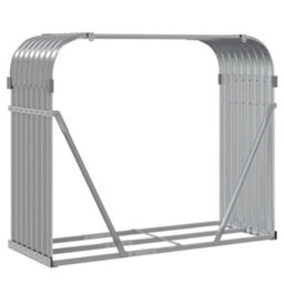 Walplus Log Holder Light Grey 120X45X100 Cm Galvanised Steel - thumbnail 6