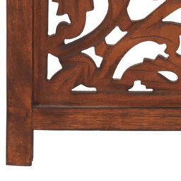Vidaxl Hand Carved 3-Panel Room Divider Brown 120X165 Cm Solid Mango Wood Room Dividers - thumbnail 5
