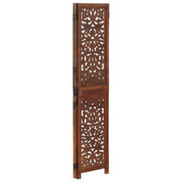 Vidaxl Hand Carved 3-Panel Room Divider Brown 120X165 Cm Solid Mango Wood Room Dividers - thumbnail 2
