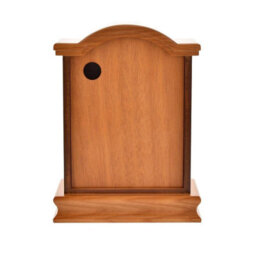 Widdop Oak Finish Wooden Mantel Clock Broken Arch Top Silver Bezel - W2967Oak - thumbnail 3