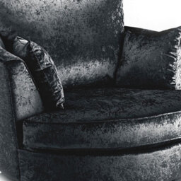 Furnishings For Less UK Crystal Crushed Velvet Fabric Fabric Swivel Chair 360 Rotation Black - thumbnail 2