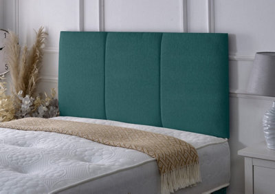 Slumbre Alton Chenille Headboard - 4Ft Small Double - Teal Chenille