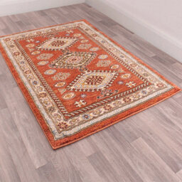 Terra Traditional Bordered Floral Easy To Clean Rug For Living Room And Bedroom-80Cm X 150Cm - thumbnail 2