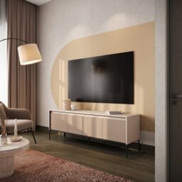 Arte Trend Elegant Tv Cabinet With Decorative Led Lighting (H)560mm (W)1670mm (D)400mm - Sand Beige