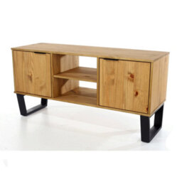 Core Products Wide Screen 2 Door Tv Unit, Antique Waxed Pine - thumbnail 4