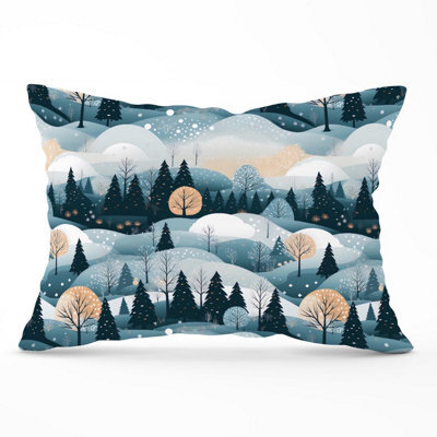 Warren Reed Designer Dreamy Snowy Christmas Scene Cushions 33Cm X 48Cm - image 1