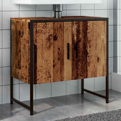 Berkfield Bathroom Sink Cabinet Old Wood 60X33X60 Cm Engineered Wood - image 1
