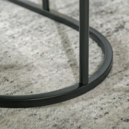 Wyld Haus Coyo Two-Piece Black And White Marble-Effect Nest Of Tables, Round And Oval, Matt Finish - thumbnail 7