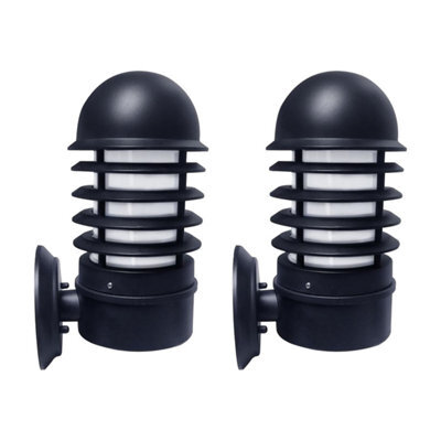 First Choice Lighting Set Of 2 Mason - Black Louvred Outdoor Wall Lights - image 1