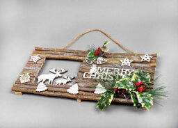 Shatchi Twig Wall Hanging Glitter Scene Christmas Decoration - W40Xl20Cm - thumbnail 2