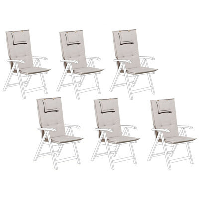 Beliani Set Of 6 Back/seat Cushions Java/amantea 50 X 70 Cm Taupe - image 1