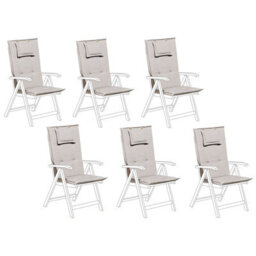 Beliani Set Of 6 Back/seat Cushions Java/amantea 50 X 70 Cm Taupe - thumbnail 1