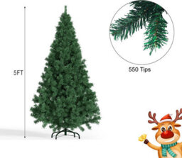 Prime Plus 5Ft Artificial Bushy Xmas Tree With 550 Tips  & Metal Stand - thumbnail 5
