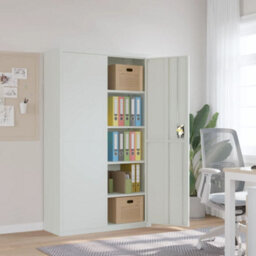 Berkfield File Cabinet Light Grey 105X40X180 Cm Steel - thumbnail 1
