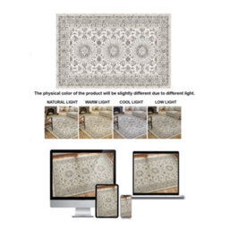Decoranddecor Rug, Washable Rugs, Bedroom Kitchen Rugs, 80X150Cm, Non-Slip, Pet Friendly, Low Pile, Geometric Rug - Vassia - thumbnail 5