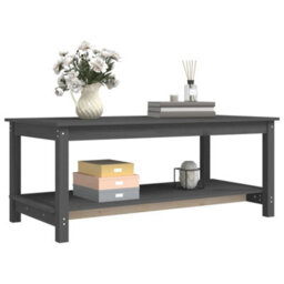 Berkfield Coffee Table Grey 110X55X45 Cm Solid Wood Pine - thumbnail 4