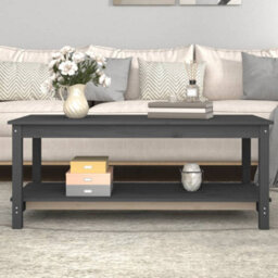 Berkfield Coffee Table Grey 110X55X45 Cm Solid Wood Pine - thumbnail 1