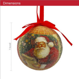 The Christmas Workshop 71560 Set Of 14 Red & Green Coloured Classic Santa Design Christmas Baubles  - thumbnail 2