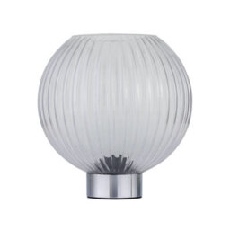 First Choice Lighting Set Of 2 Betchley - Battery Operated Chrome Lamp With Clear Glass - thumbnail 2