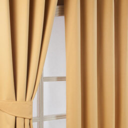 "Homescapes Yellow Herringbone Chevron Blackout Curtains Pair Eyelet Style, 46X90"""